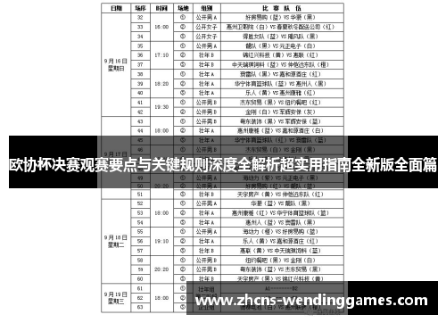 欧协杯决赛观赛要点与关键规则深度全解析超实用指南全新版全面篇 欧协杯决赛观赛要点与关键规则深度全解析超实用指南全新版全面篇